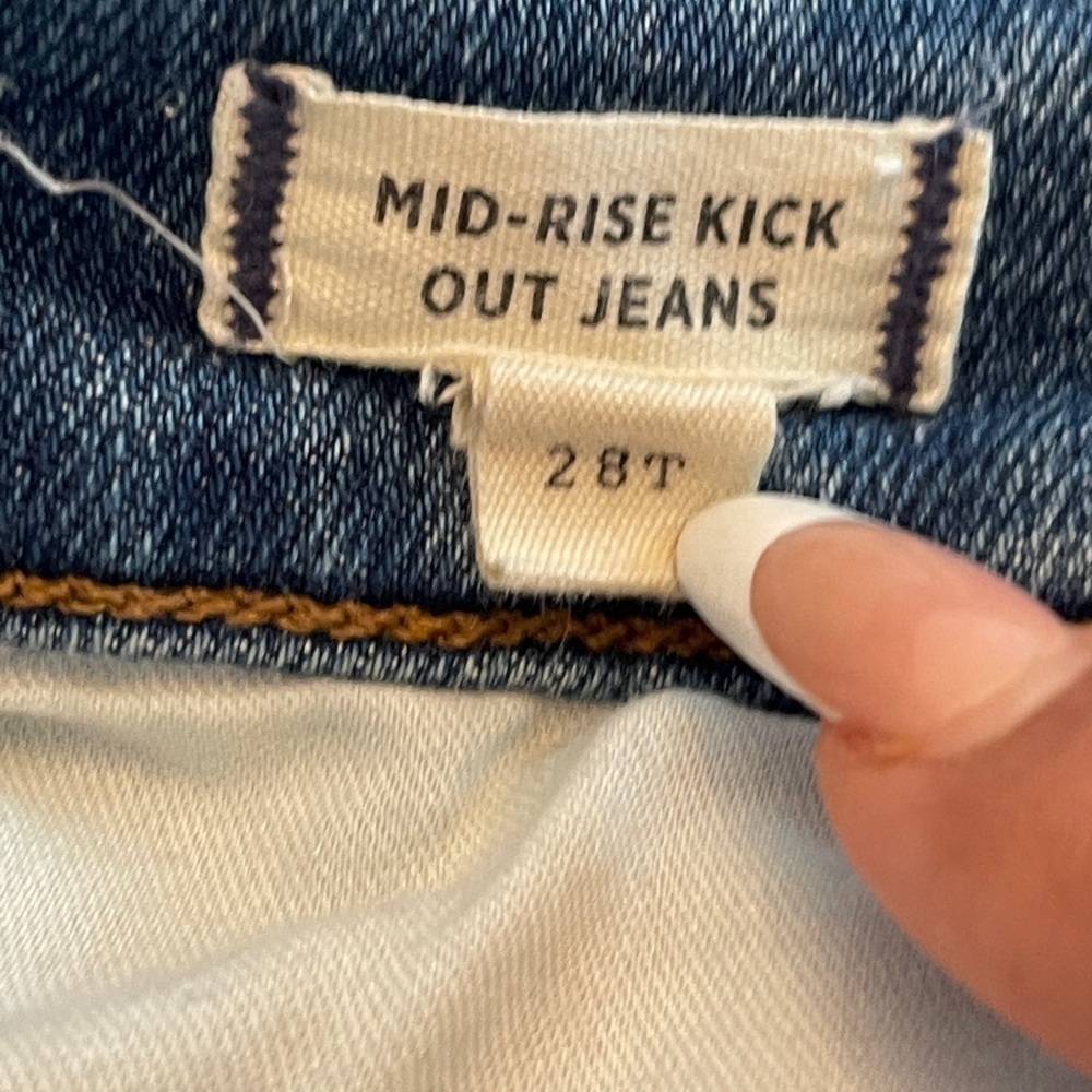 Madewell High Rise Kick Out Flare Jeans 28T Tall Stretch Denim - Picture 5 of 8